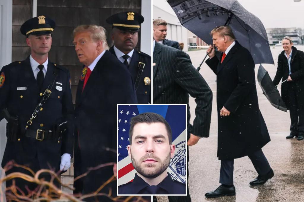 Trump arrives at Long Island funeral home for wake of fallen NYPD officer Jonathan Diller