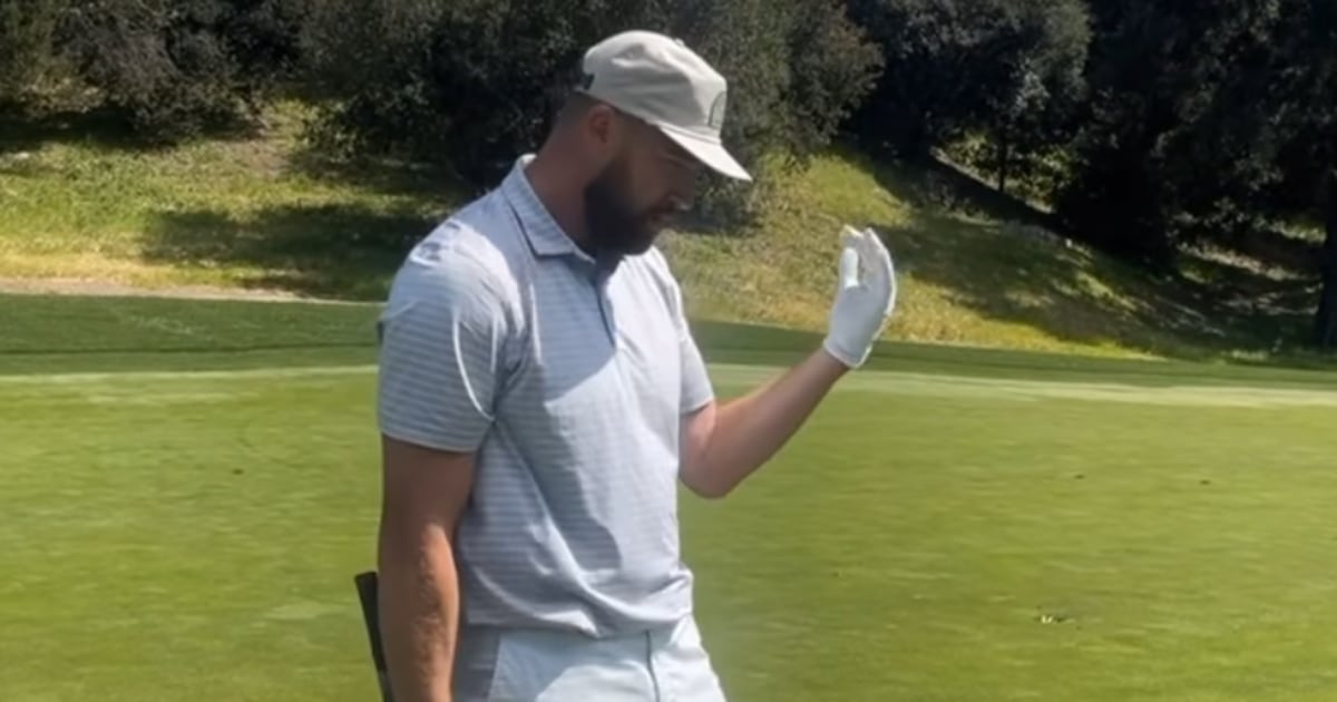 Travis Kelce was spotted dancing to Taylor Swift’s ‘Bad Blood’ while golfing.